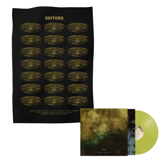 Surface, Echo & Sound Black Tea Towel + LP